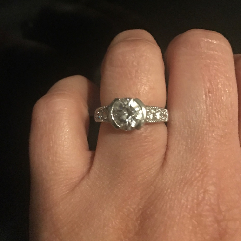 Sterling silver ring with CZ. Size 7